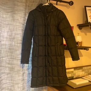 the North Face black down parka